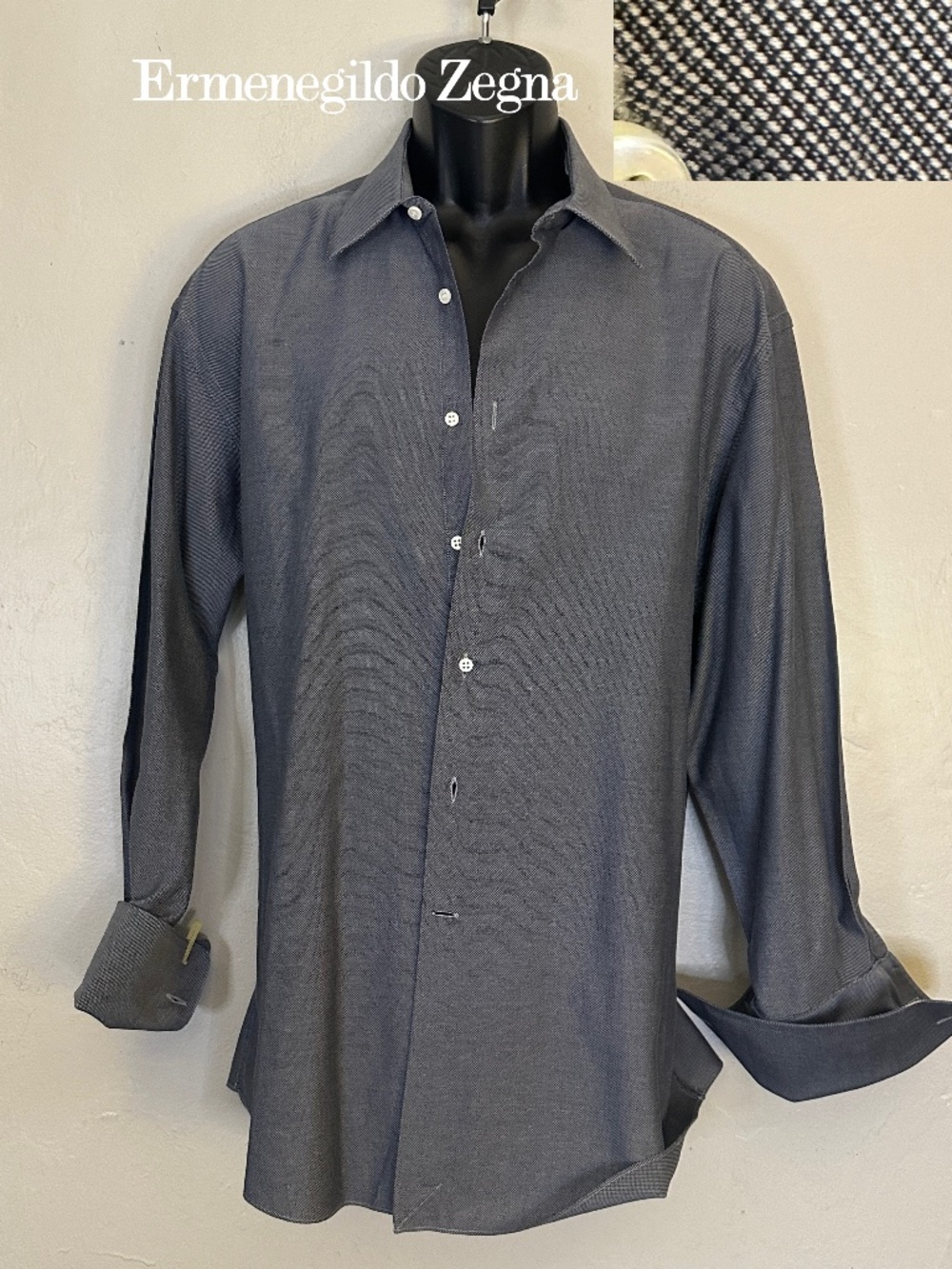 Ermenegildo Zegna French Cuff Shirt 16 neck EU 41 Gently worn 100% cotton